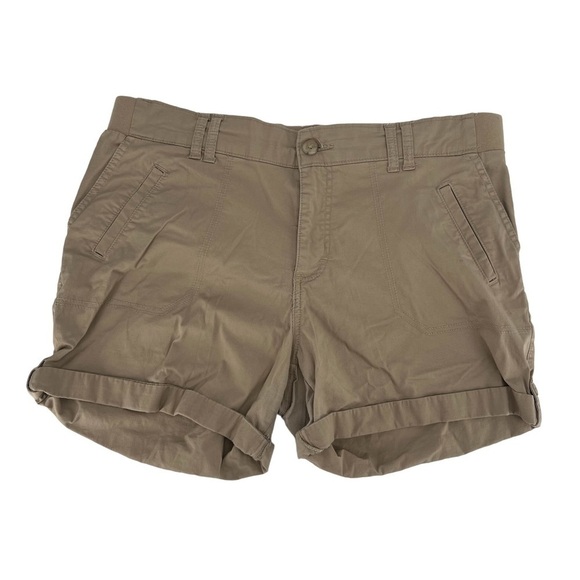 Riders By Lee Tan Pull On Cuffed Hem Mid Rise Short Size 16 Women’s - Picture 1 of 5